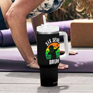 67 Bruh St Patricks Day Tumbler With Handle Funny Six Seven Boys Kids Dabbing Meme TS14 Print Your Wear