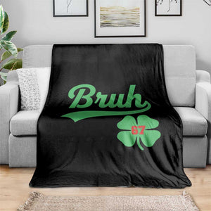 67 Bruh St Patricks Day Throw Blanket Funny Six Seven Shamrock Meme TS14 Print Your Wear