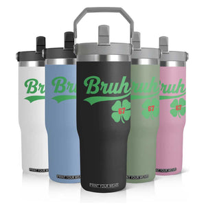 67 Bruh St Patricks Day Flip Straw Tumbler Funny Six Seven Shamrock Meme TS14 Print Your Wear