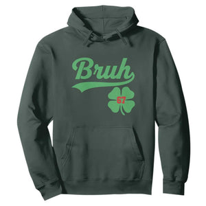 67 Bruh St Patricks Day Hoodie Funny Six Seven Shamrock Meme TS14 Dark Forest Green Print Your Wear
