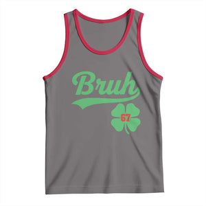 67 Bruh St Patricks Day Tank Top Funny Six Seven Shamrock Meme TS14 Deep Heather Red Print Your Wear
