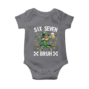 67 Bruh St Patricks Day Baby Onesie Funny Six Seven Leprechaun Bruh Meme TS14 Charcoal Print Your Wear