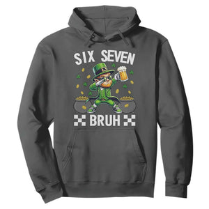 67 Bruh St Patricks Day Hoodie Funny Six Seven Leprechaun Bruh Meme TS14 Dark Heather Print Your Wear