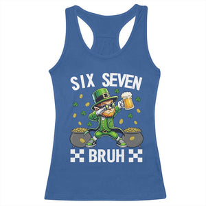 67 Bruh St Patricks Day Racerback Tank Top Funny Six Seven Leprechaun Bruh Meme TS14 Royal Blue Print Your Wear