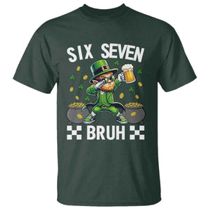 67 Bruh St Patricks Day T Shirt Funny Six Seven Leprechaun Bruh Meme TS14 Dark Forest Green Print Your Wear
