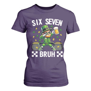 67 Bruh St Patricks Day T Shirt For Women Funny Six Seven Leprechaun Bruh Meme TS14 Purple Print Your Wear