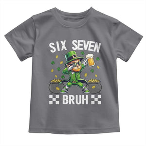 67 Bruh St Patricks Day Toddler T Shirt Funny Six Seven Leprechaun Bruh Meme TS14 Charcoal Print Your Wear