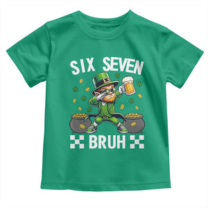 67 Bruh St Patricks Day Toddler T Shirt Funny Six Seven Leprechaun Bruh Meme TS14 Irish Green Print Your Wear