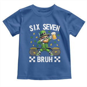 67 Bruh St Patricks Day Toddler T Shirt Funny Six Seven Leprechaun Bruh Meme TS14 Royal Blue Print Your Wear