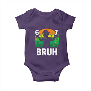 67 Bruh St Patricks Day Baby Onesie Funny Six Seven Boys Kids Meme TS14 Purple Print Your Wear