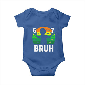 67 Bruh St Patricks Day Baby Onesie Funny Six Seven Boys Kids Meme TS14 Royal Blue Print Your Wear