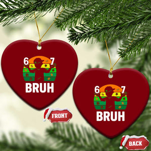 67 Bruh St Patricks Day Ceramic Ornament Funny Six Seven Boys Kids Meme TS14 Print Your Wear