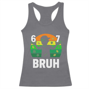 67 Bruh St Patricks Day Racerback Tank Top Funny Six Seven Boys Kids Meme TS14 Charcoal Print Your Wear