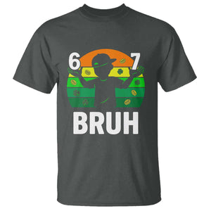 67 Bruh St Patricks Day T Shirt Funny Six Seven Boys Kids Meme TS14 Dark Heather Print Your Wear