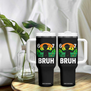 67 Bruh St Patricks Day Tumbler With Handle Funny Six Seven Boys Kids Meme TS14 Print Your Wear