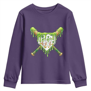 67 St Patricks Day Youth Sweatshirt Funny Six Seven Baseball Sport Party Meme TS14 Purple Print Your Wear