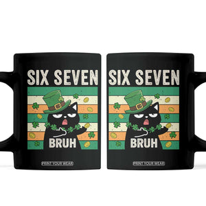 67 Bruh St Patricks Day Coffee Mug Funny Cat Bruh Six Seven Meme TS14 Black Print Your Wear
