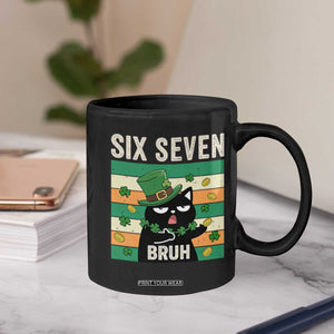 67 Bruh St Patricks Day Coffee Mug Funny Cat Bruh Six Seven Meme TS14 Print Your Wear
