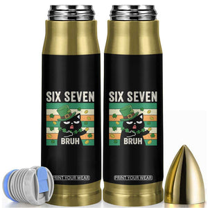 67 Bruh St Patricks Day Bullet Tumbler Funny Cat Bruh Six Seven Meme TS14 Black Print Your Wear