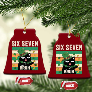 67 Bruh St Patricks Day Ceramic Ornament Funny Cat Bruh Six Seven Meme TS14 Print Your Wear