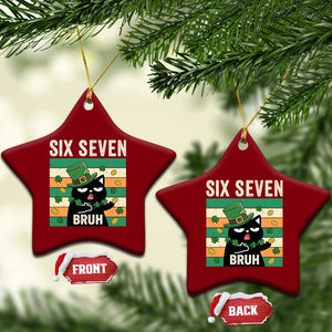 67 Bruh St Patricks Day Ceramic Ornament Funny Cat Bruh Six Seven Meme TS14 Print Your Wear