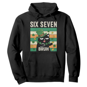 67 Bruh St Patricks Day Hoodie Funny Cat Bruh Six Seven Meme TS14 Black Print Your Wear