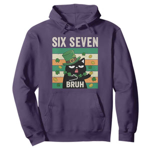 67 Bruh St Patricks Day Hoodie Funny Cat Bruh Six Seven Meme TS14 Purple Print Your Wear