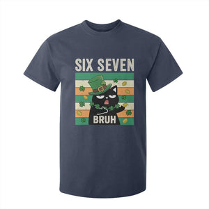 67 Bruh St Patricks Day T Shirt For Kid Funny Cat Bruh Six Seven Meme TS14 Navy Print Your Wear