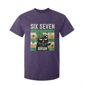 67 Bruh St Patricks Day T Shirt For Kid Funny Cat Bruh Six Seven Meme TS14 Purple Print Your Wear