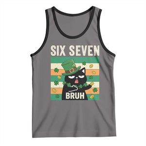 67 Bruh St Patricks Day Tank Top Funny Cat Bruh Six Seven Meme TS14 Deep Heather Black Print Your Wear