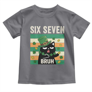 67 Bruh St Patricks Day Toddler T Shirt Funny Cat Bruh Six Seven Meme TS14 Charcoal Print Your Wear