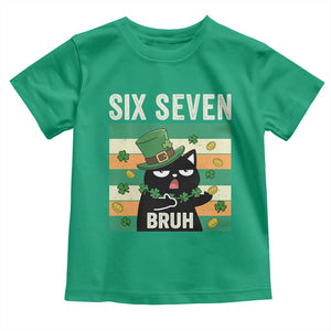 67 Bruh St Patricks Day Toddler T Shirt Funny Cat Bruh Six Seven Meme TS14 Irish Green Print Your Wear
