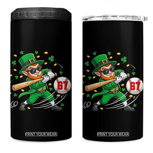 67 St Patricks Day 4 in 1 Can Cooler Tumbler Funny Six Seven Leprechaun Playing Baseball Meme TS14 One Size: 16 oz Black Print Your Wear