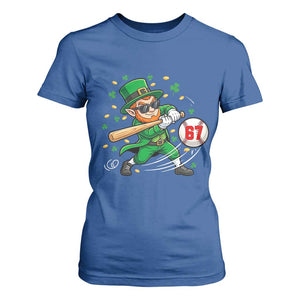 67 St Patricks Day T Shirt For Women Funny Six Seven Leprechaun Playing Baseball Meme TS14 Royal Blue Print Your Wear