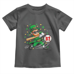 67 St Patricks Day Toddler T Shirt Funny Six Seven Leprechaun Playing Baseball Meme TS14 Dark Heather Print Your Wear