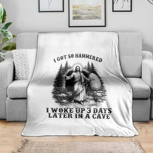 Christian Easter Jesus Throw Blanket I Got So Hammered Woke Up 3 Days TS14 Print Your Wear