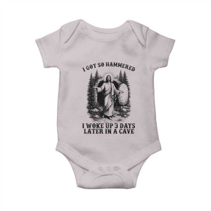 Christian Easter Jesus Baby Onesie I Got So Hammered Woke Up 3 Days TS14 Ice Gray Print Your Wear