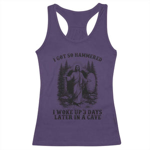 Christian Easter Jesus Racerback Tank Top I Got So Hammered Woke Up 3 Days TS14 Purple Print Your Wear