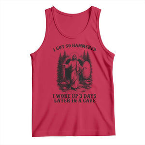Christian Easter Jesus Tank Top I Got So Hammered Woke Up 3 Days TS14 Red Print Your Wear