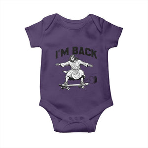 Christian Easter Baby Onesie Funny Skateboard Jesus I am Back TS14 Purple Print Your Wear