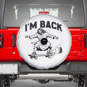 Christian Easter Spare Tire Cover Funny Skateboard Jesus I am Back TS14 White Print Your Wear