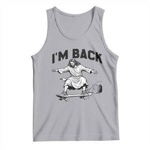 Christian Easter Tank Top Funny Skateboard Jesus I am Back TS14 Athletic Heather Print Your Wear