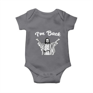 Funny Easter Jesus Meme Baby Onesie I'm Back TS14 Charcoal Print Your Wear