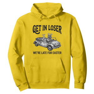 Get In Loser We're Late For Easter Hoodie Funny Easter Raccoon Frog Goose Humor TS14 Daisy Print Your Wear