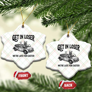 Get In Loser We're Late For Easter Ceramic Ornament Funny Easter Raccoon Frog Goose Humor TS14 Print Your Wear