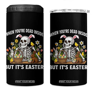 Funny Easter Skeleton 4 in 1 Can Cooler Tumbler When You're Dead Inside But It's Easter TS14 One Size: 16 oz Black Print Your Wear