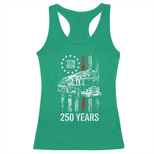 Fireman 250 Years of America Racerback Tank Top Fireman American Flag Thin Red Line Firefighter TS14 Irish Green Print Your Wear