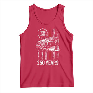 Fireman 250 Years of America Tank Top Fireman American Flag Thin Red Line Firefighter TS14 Red Print Your Wear