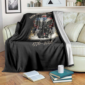 Fireman 250 Years of America Throw Blanket Faith Freedom Firefighter American Flag Cross TS14 Print Your Wear