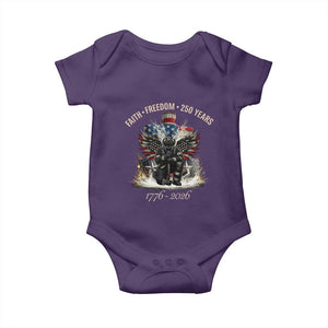 Fireman 250 Years of America Baby Onesie Faith Freedom Firefighter American Flag Cross TS14 Purple Print Your Wear
